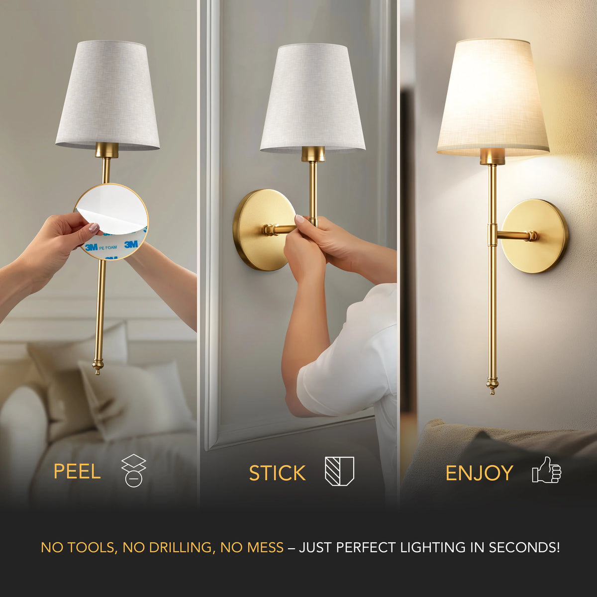 WIRELESS WALL SCONCES (SET OF 2) 2