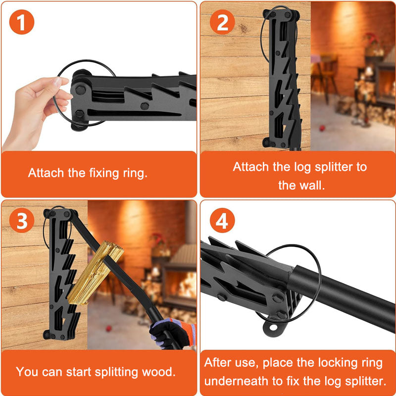 Wall Mounted Firewood Kindling Splitter 6