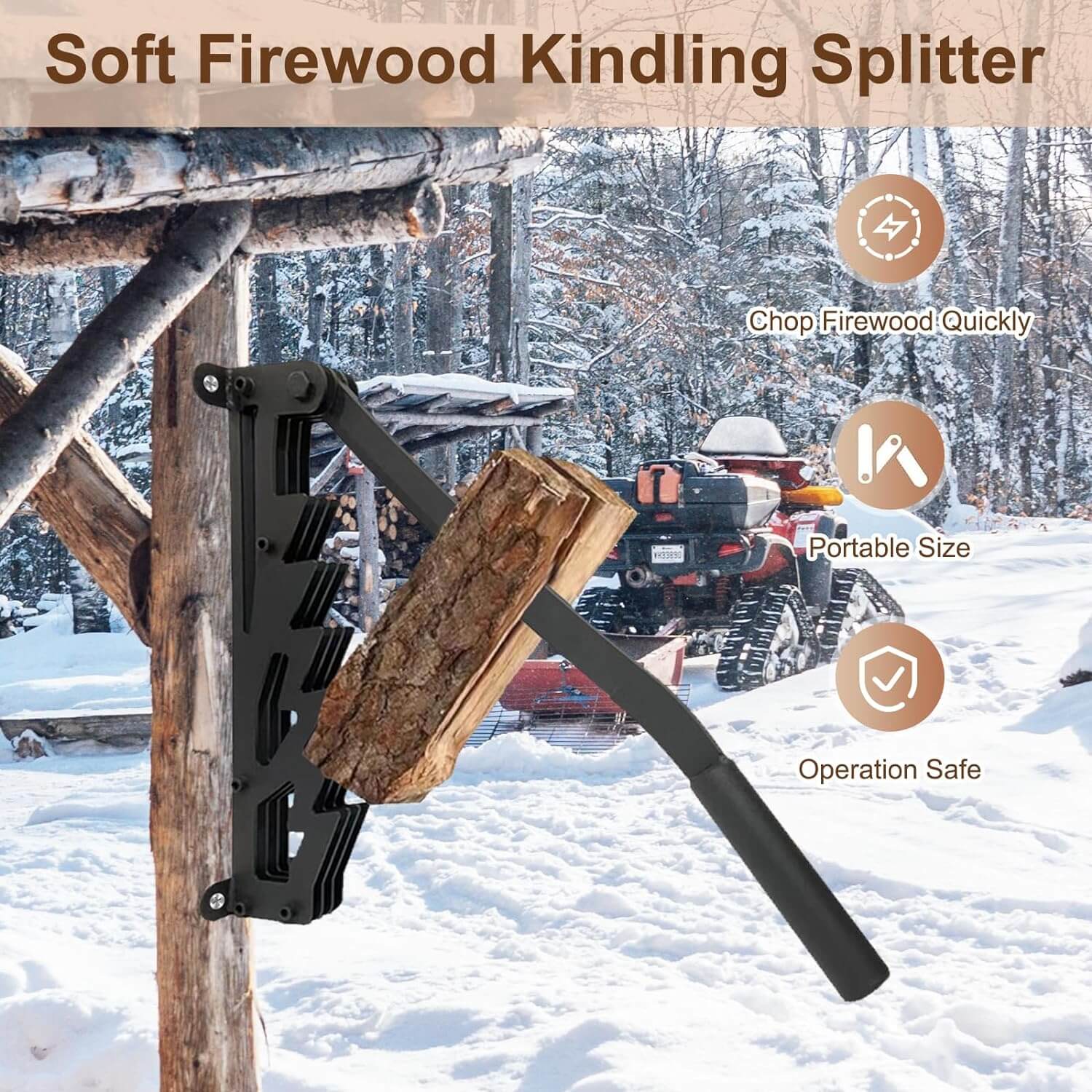 Wall Mounted Firewood Kindling Splitter 8