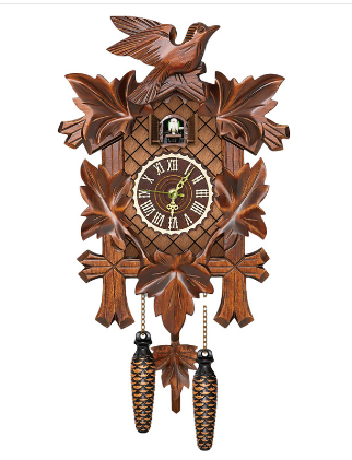 Classic Black Forest Cuckoo Clock with Authentic Sound and Rustic Decorative Desig