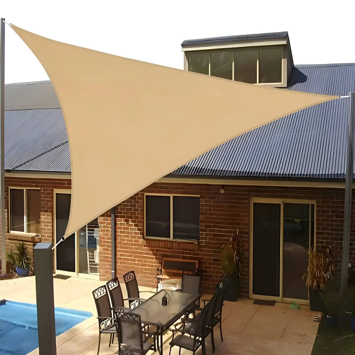 Waterdicht Driehoekig Schaduwdoek – UV Bescherming voor Tuin, Terras & Zwembad 2