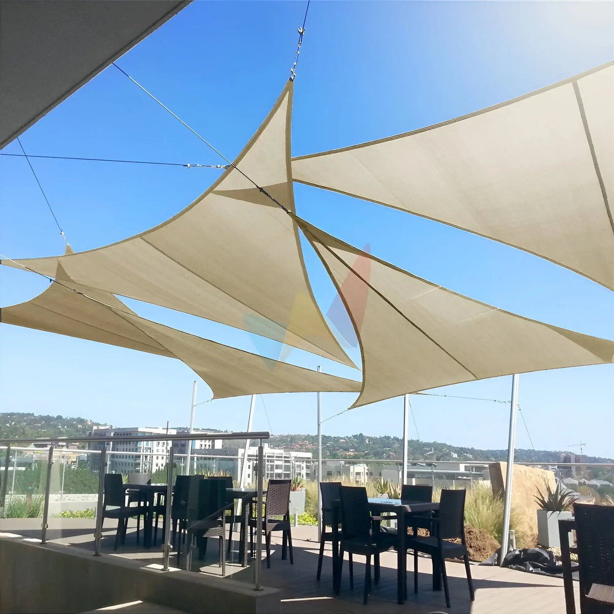 Waterdicht Driehoekig Schaduwdoek – UV Bescherming voor Tuin, Terras & Zwembad 4