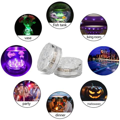 Waterproof LED Underwater Lamp with Remote - GlowRipple 2