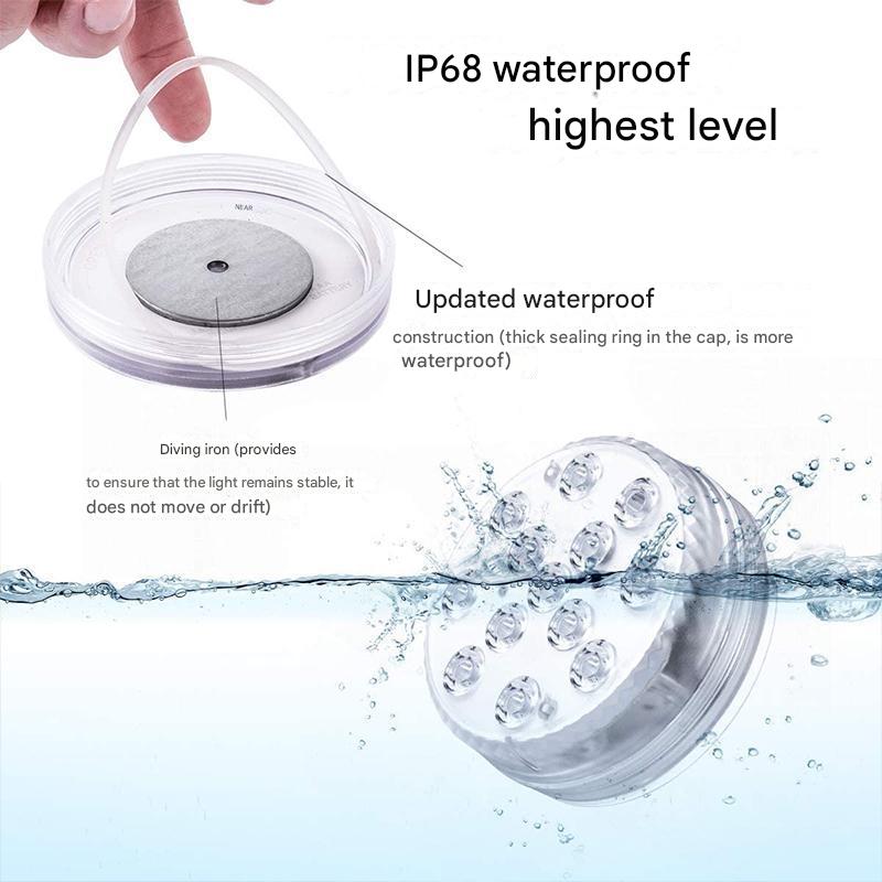 Waterproof LED Underwater Lamp with Remote - GlowRipple 8