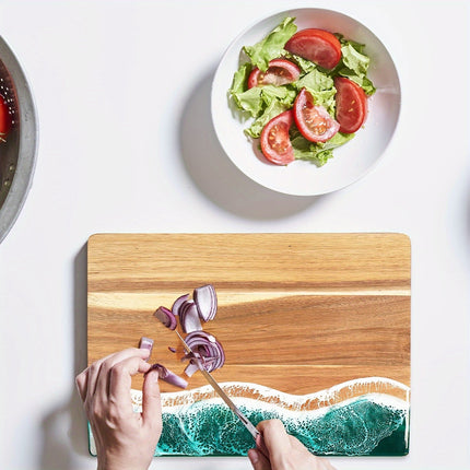 Wave Resin Cutting Board | Ocean-Inspired Acacia Wood Cheese & Serving Board 8