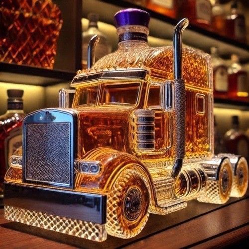 Vrachtwagen-whiskykara f – glazen vrachtwagenfles voor presentatie in de thuisbar