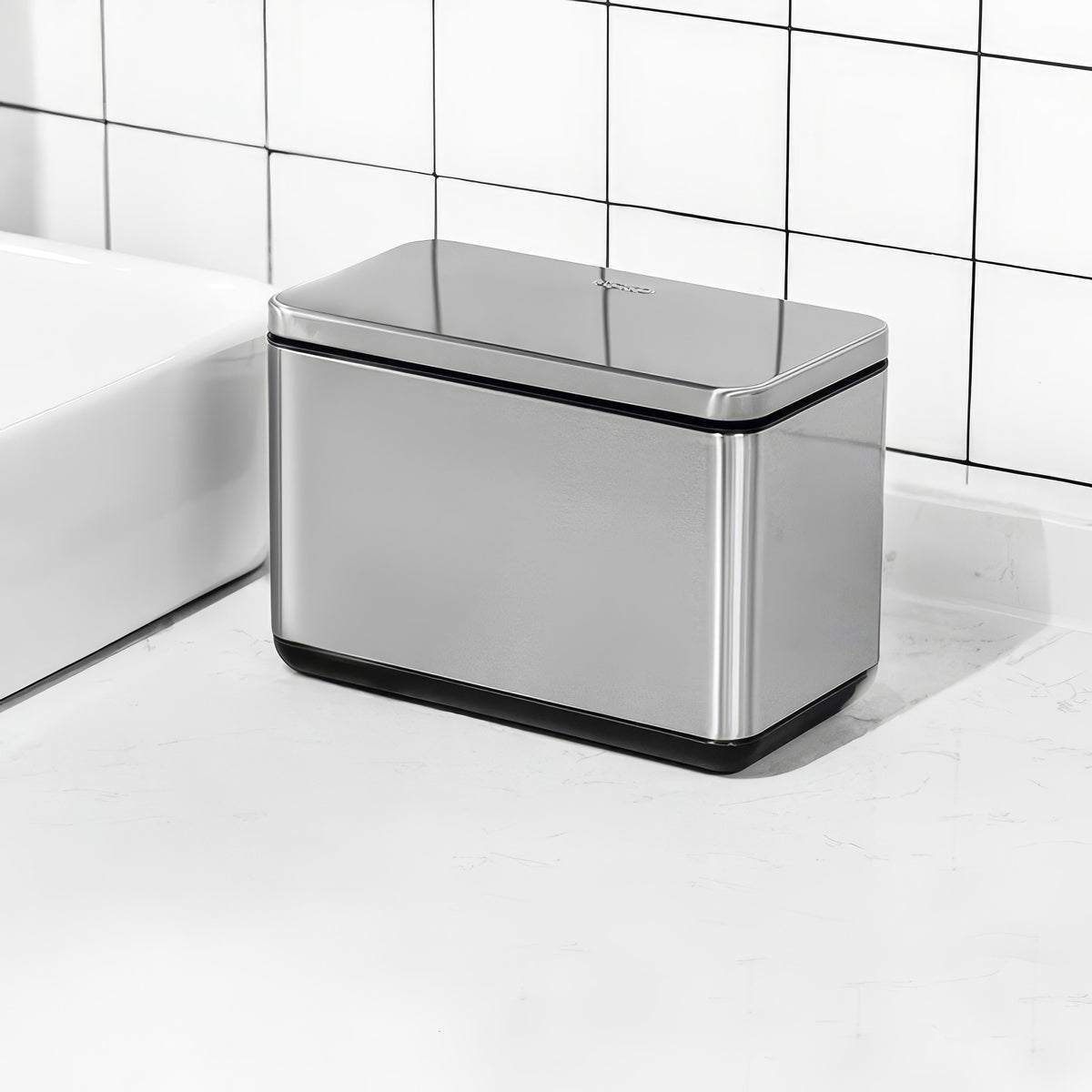 Wilk - Roestvrijstalen afvalbak met deksel, geurvrij, voor keuken en badkamer 3