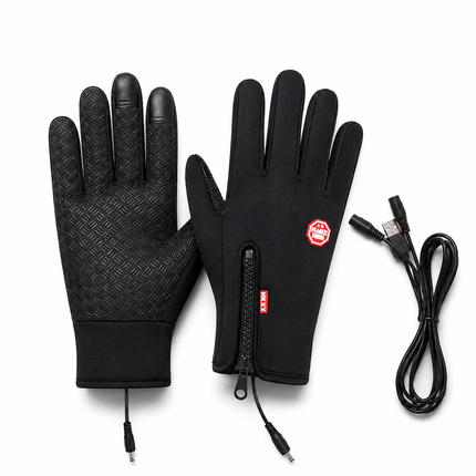 Winter Heated Gloves Electric Outdoor Touchscreen Grid Design 0
