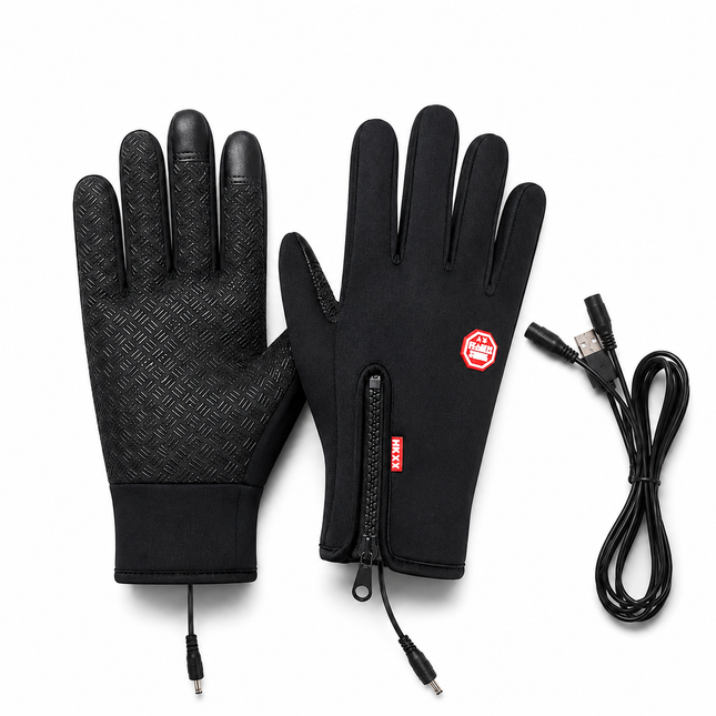 Winter Heated Gloves Electric Outdoor Touchscreen Grid Design 0