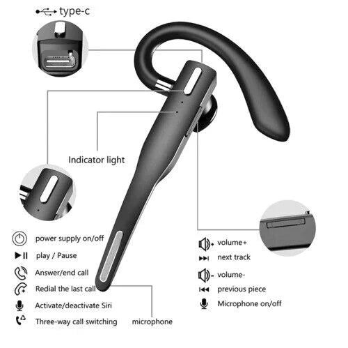 Wireless Bluetooth 5.1 Headset with Dual Mic - RoadMic Pro 3