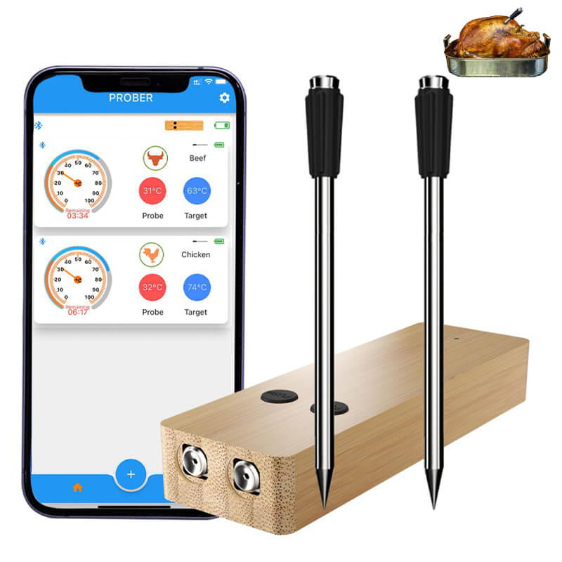 Wireless Meat Thermometer with 2 Probes 0