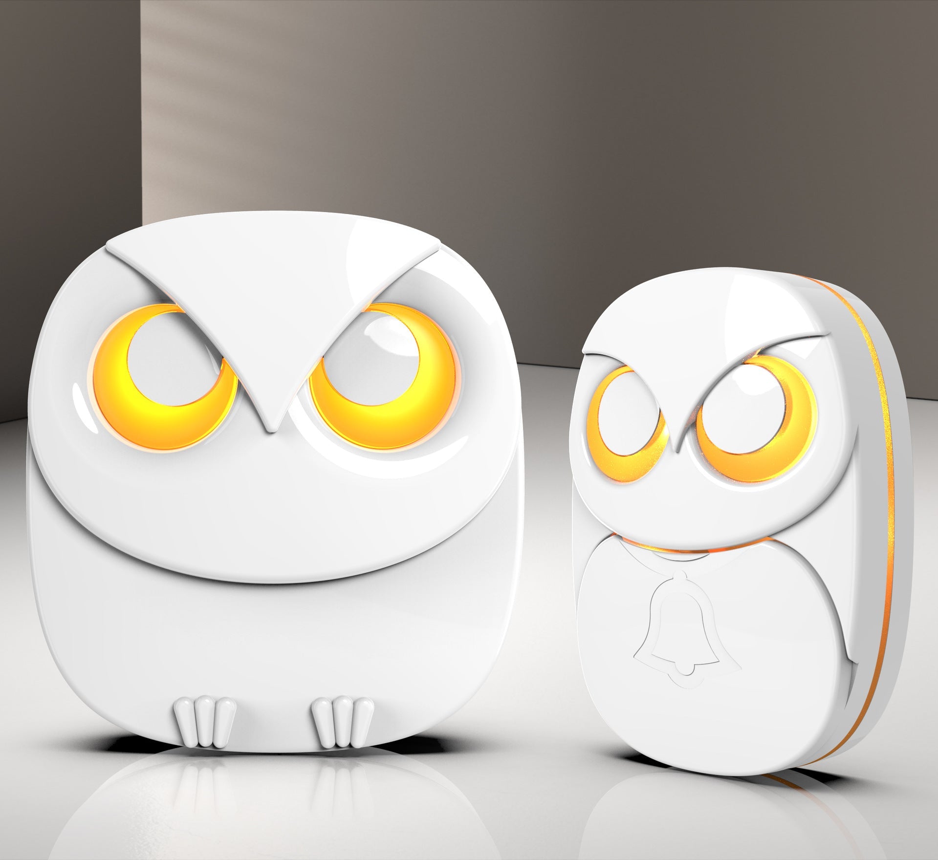 Wireless Owl Doorbell | Waterproof Long-Range Music Door Bell, Battery Powered (Black & White) 2
