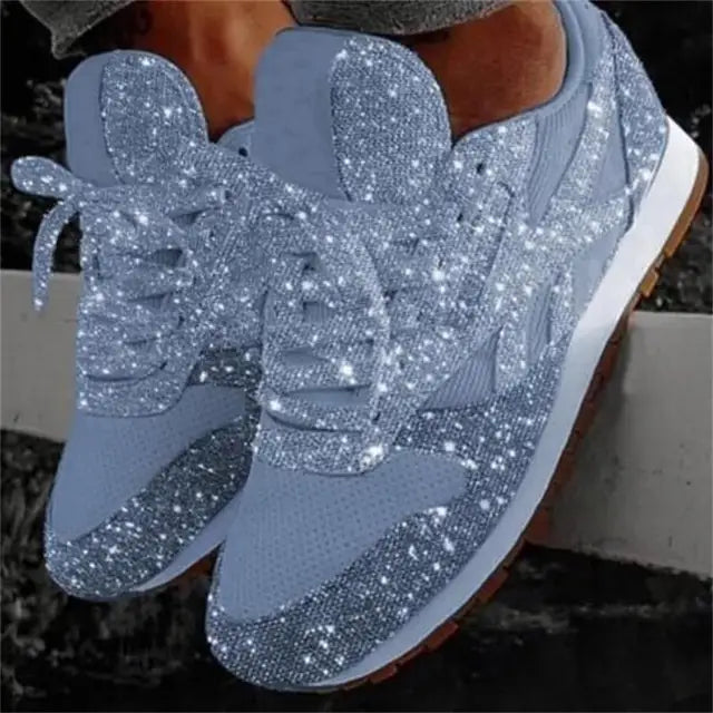Women's Glitter Sneakers with Cushioned Support and Durable Rubber Sole 3