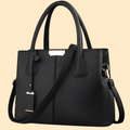 Women's Structured Leather Top Handle Bag with Tassel Accent 1