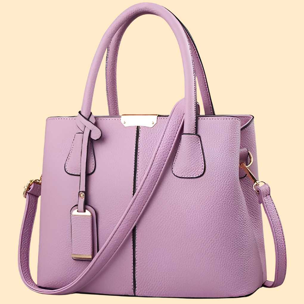 Women's Structured Leather Top Handle Bag with Tassel Accent 3