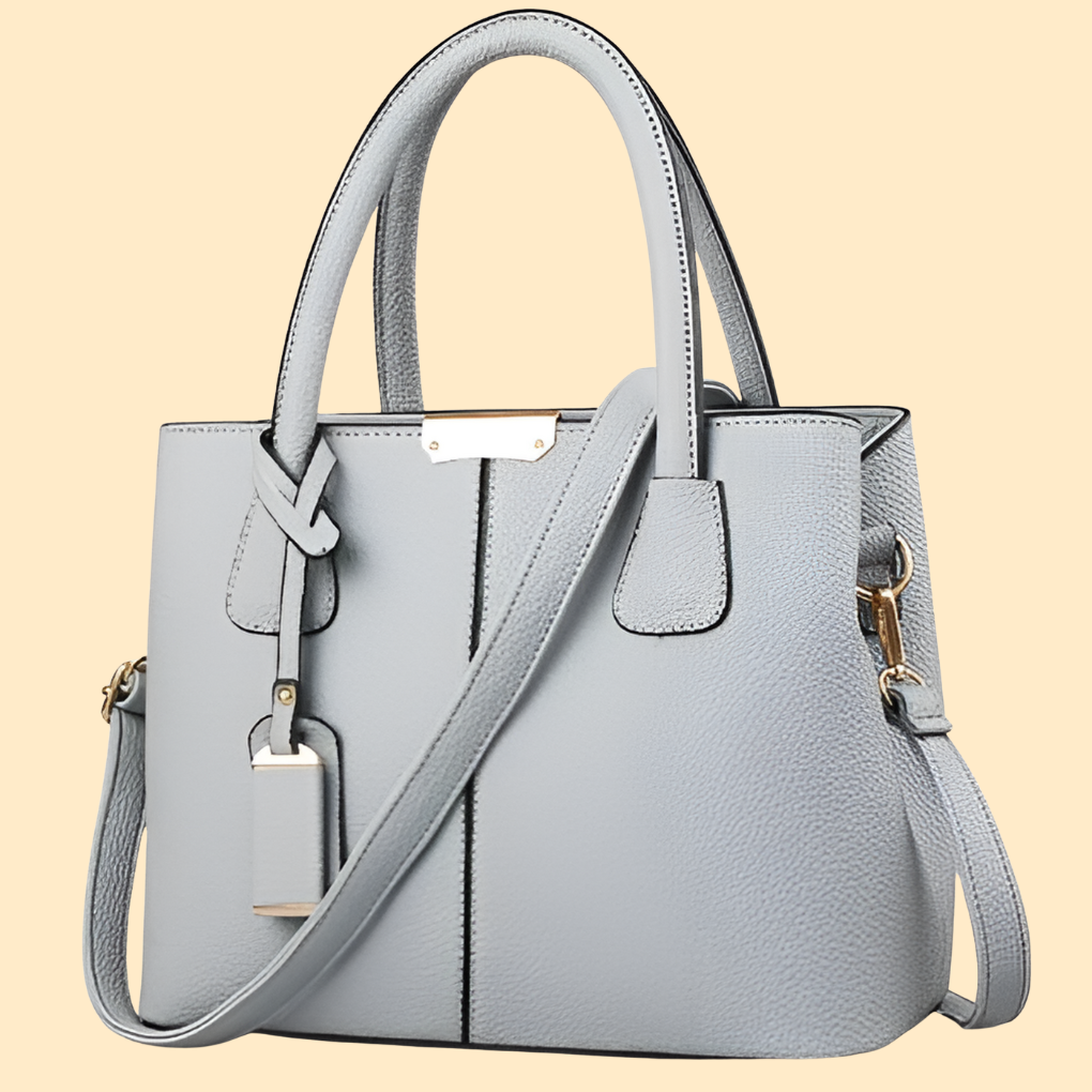 Women's Structured Leather Top Handle Bag with Tassel Accent 5