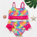 Women's Swimsuit Bikini Set Kids Swimwear Ruffle | Floral 0