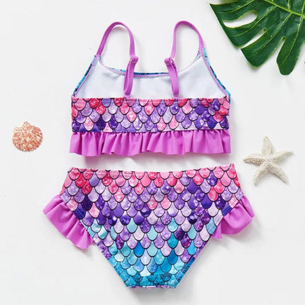 Women's Swimsuit Bikini Set Kids Swimwear Ruffle | Floral 3