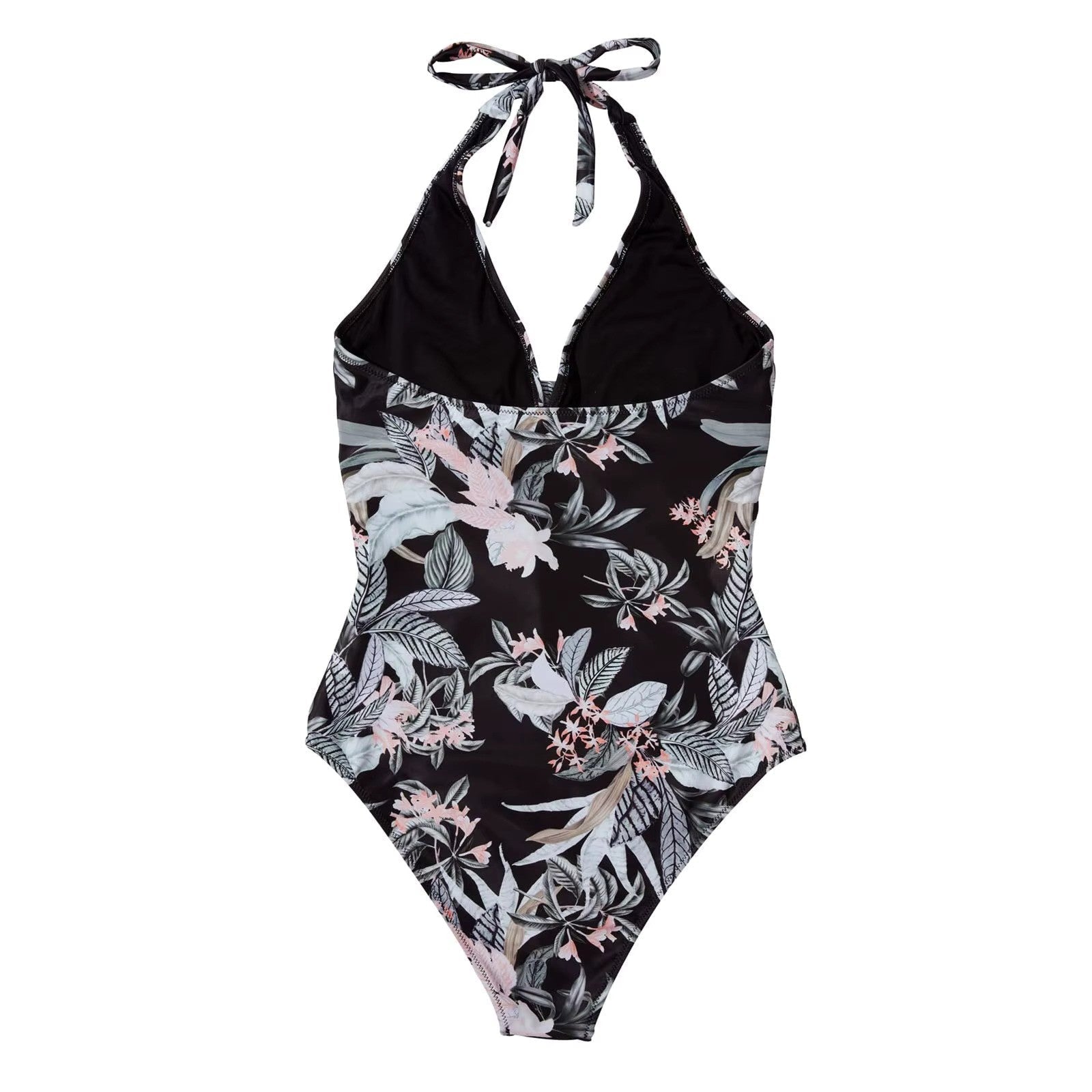 Women's Tropical Print Halterneck One Piece Swimsuit - Comfortable Swimwear 6