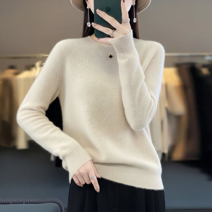 Womens Sweater Cashmere Crewneck Warm Pullover 4