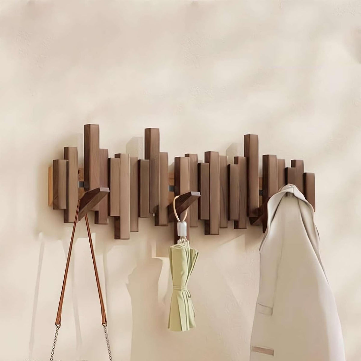 WoodFlex - Stijlvolle houten kledingkast met flexibele magnetische haken 5