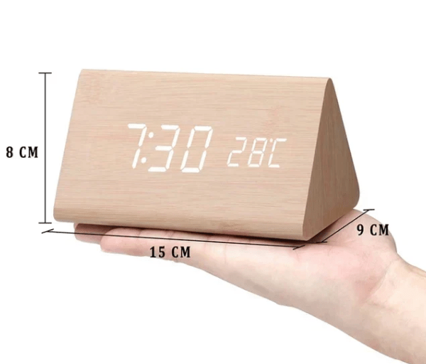 WoodSense | LED-Holzuhr mit Sprachsteuerung & Anpassbarer Helligkeit | Stilvolles Design für Komfort 5