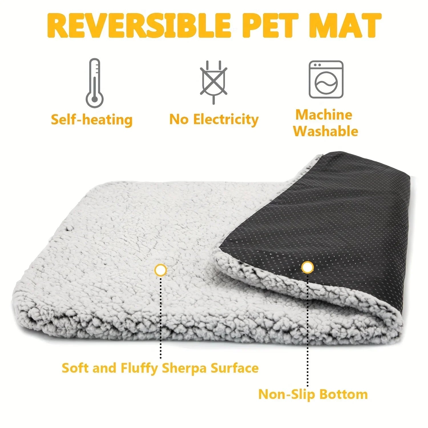 Zelfverwarmend kattenbed voor binnen en buiten, wasbaar en antislip 3
