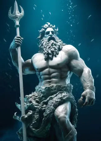 Zeus-Poster schwarz-weiß – Odyssee-Poster als Wanddekoration fürs Wohnzimmer 0