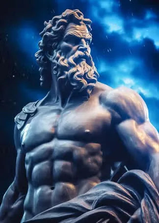 Zeus-Poster schwarz-weiß – Odyssee-Poster als Wanddekoration fürs Wohnzimmer 17