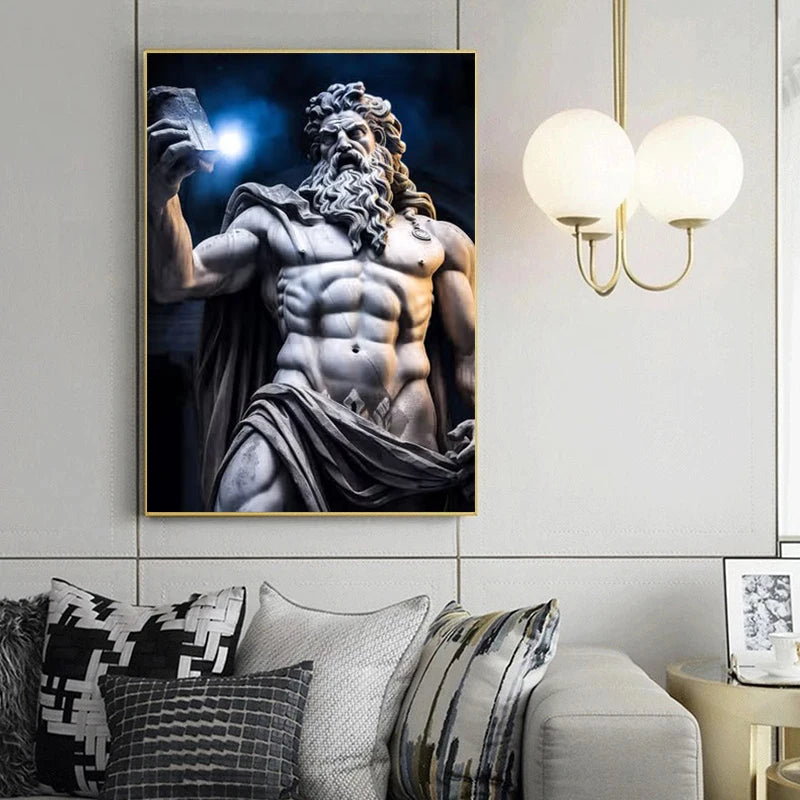 Zeus-Poster schwarz-weiß – Odyssee-Poster als Wanddekoration fürs Wohnzimmer 2