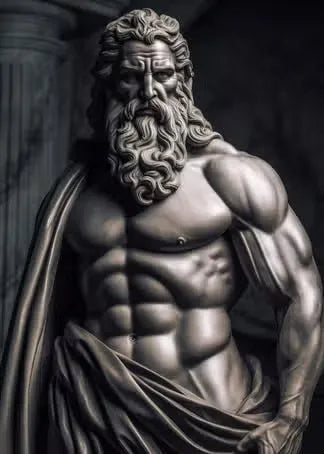 Zeus-Poster schwarz-weiß – Odyssee-Poster als Wanddekoration fürs Wohnzimmer 8