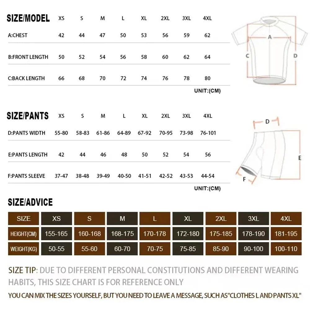 Zomer Korte Mouw Wielertrui Set voor Mannen, Ademend en Comfortabel, 19D Gelpad 5