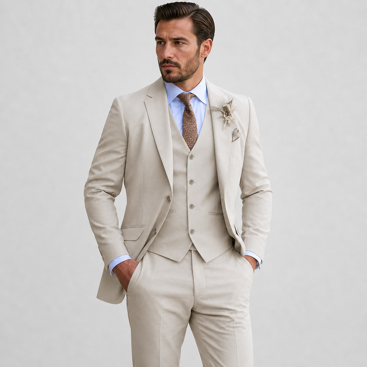 Zwart Heren Pak – Driedelig Slim-Fit met Blazer, Gilet en Pantalon voor Zakelijke Gelegenheden 0