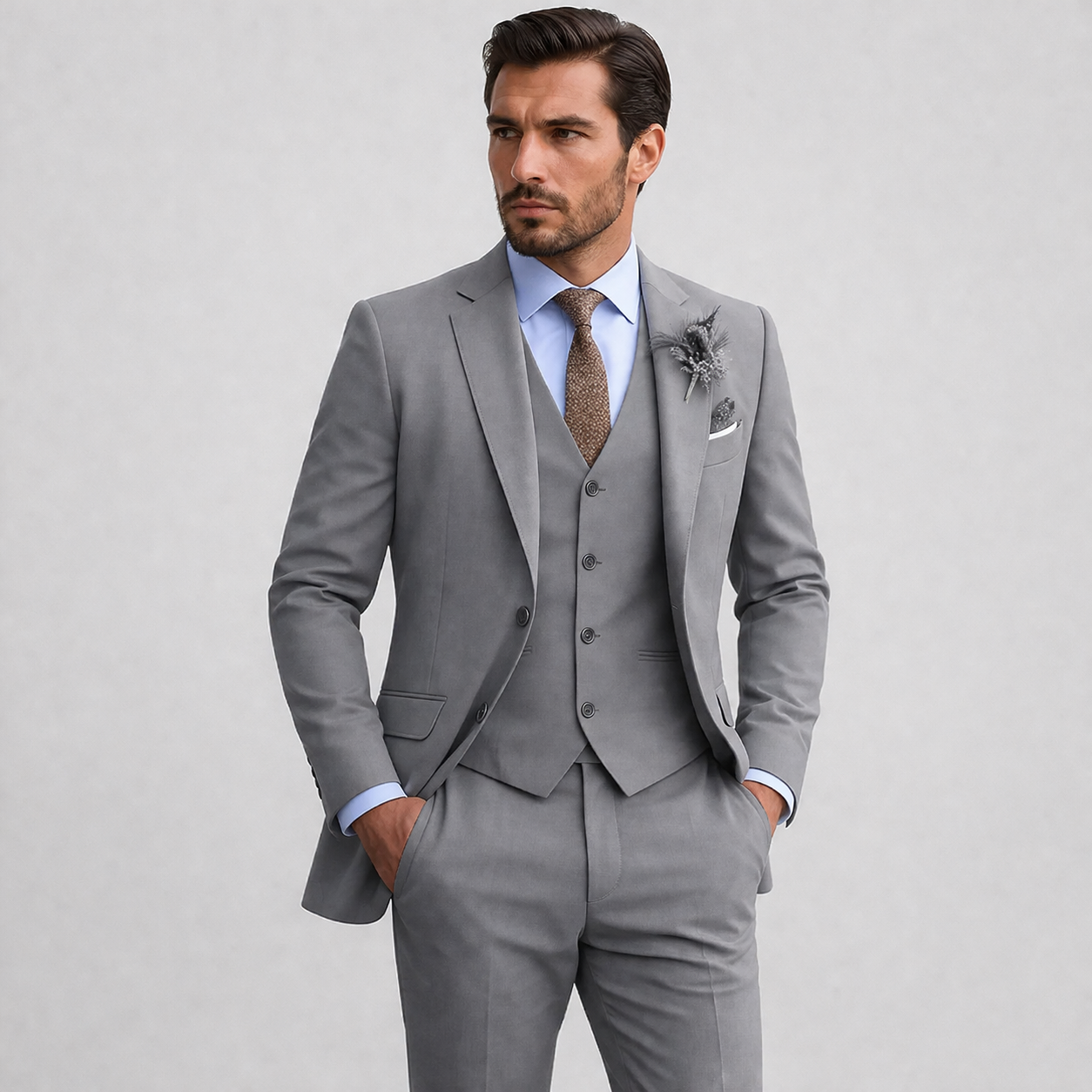 Zwart Heren Pak – Driedelig Slim-Fit met Blazer, Gilet en Pantalon voor Zakelijke Gelegenheden 5