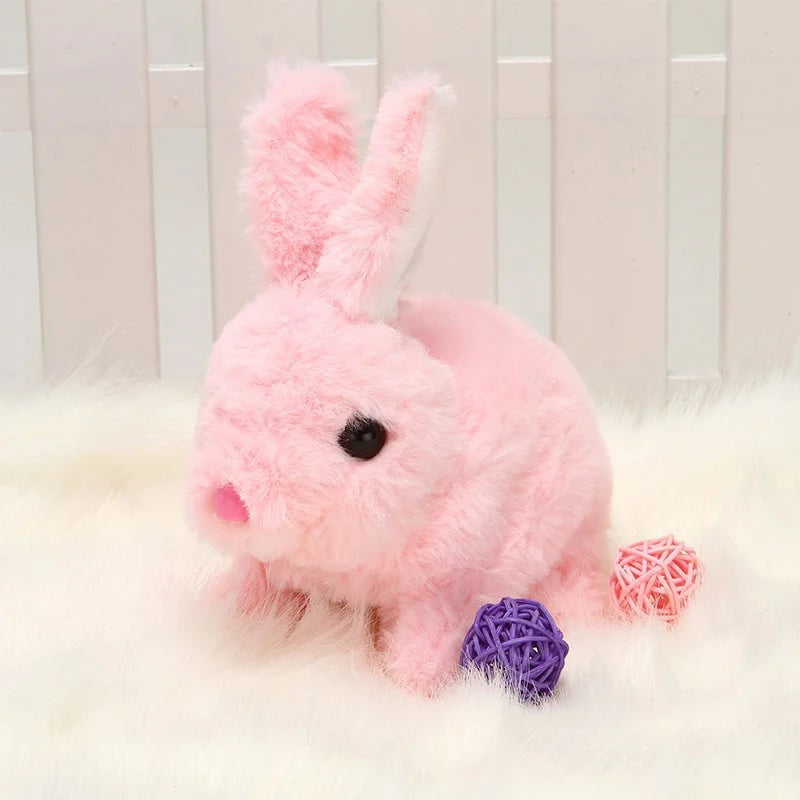 Lapin en peluche interactif – jouet électronique doux avec réponse au toucher et au son