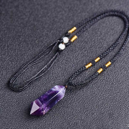 Amethyst Pendant Necklace – Natural Crystal Design with Elegant Adjustable Chain