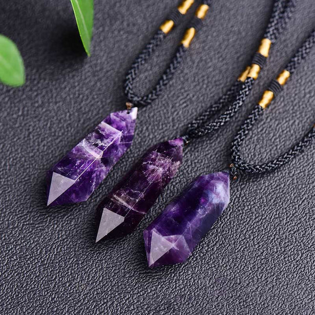 Amethyst Pendant Necklace – Natural Crystal Design with Elegant Adjustable Chain