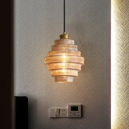Glass Pendant Light – Bottle-Shaped Design with Brass Finish & Elegant Vintage Aesthetic