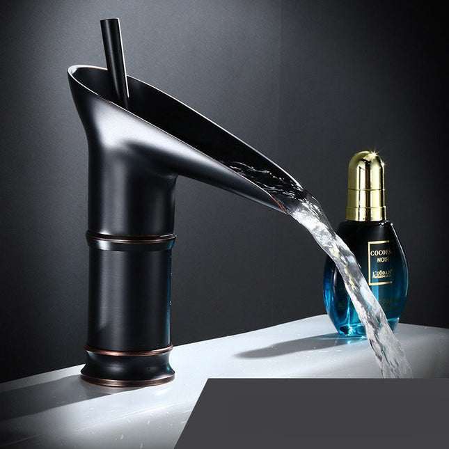 Bathroom Faucet – Classic Waterfall Spout with Durable Brass Construction & Single-Hole Installation