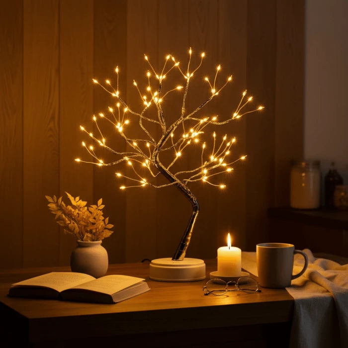Fairy Light Tree Lamp – Tabletop Spirit Tree Bright Enough for Reading
