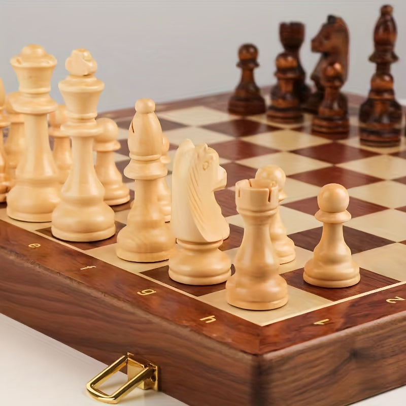 Wooden Chess Set – Foldable Tournament Board with Storage & Handcrafted Pieces