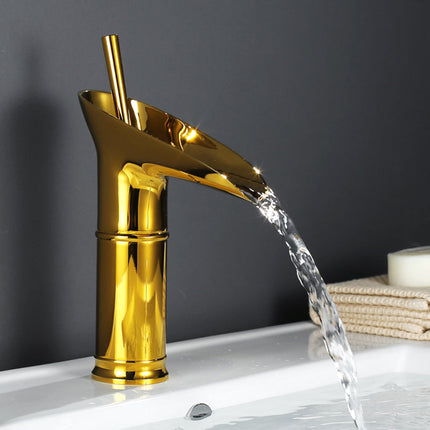 Waterfall Bathroom Faucet – Antique Brass Finish with Smooth Cascading Flow