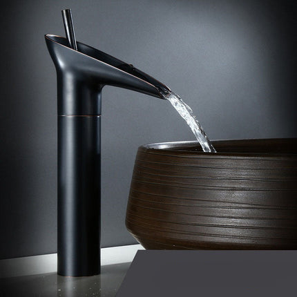 Waterfall Bathroom Faucet – Antique Brass Finish with Smooth Cascading Flow