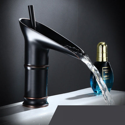 Waterfall Bathroom Faucet – Antique Brass Finish with Smooth Cascading Flow