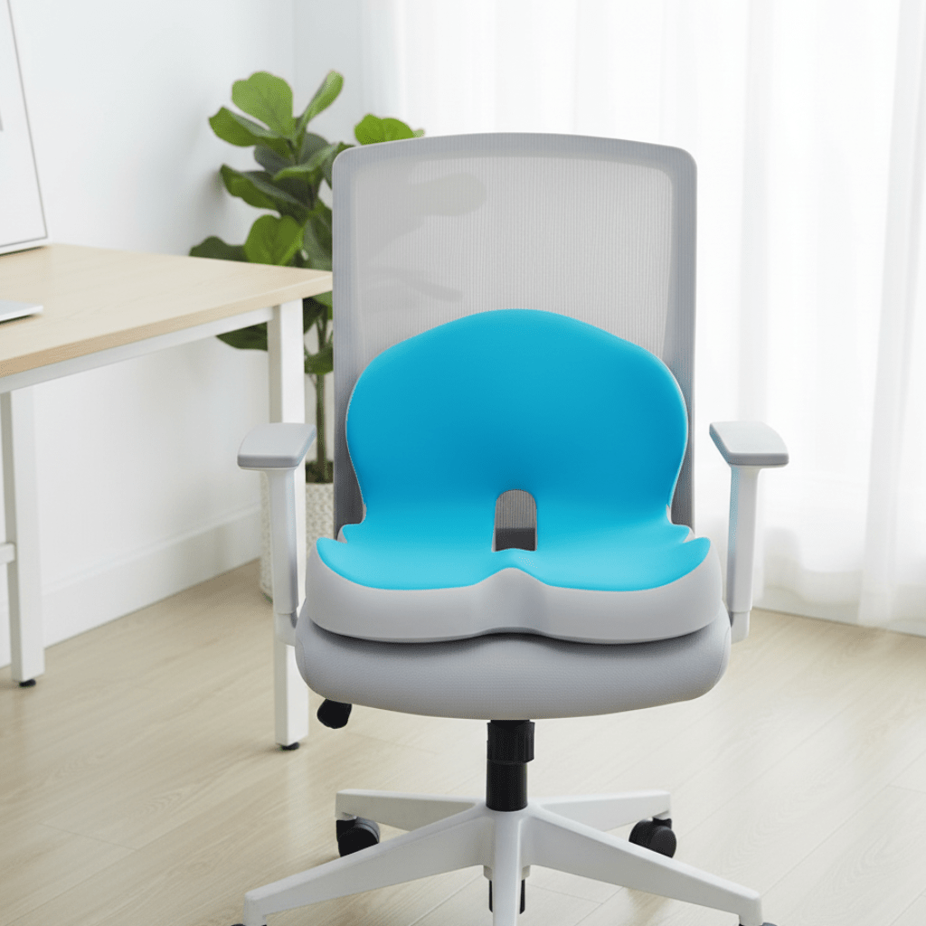 Ergonomic Seat Cushion – Memory Foam Comfort with Non-Slip Base & Washable Cover