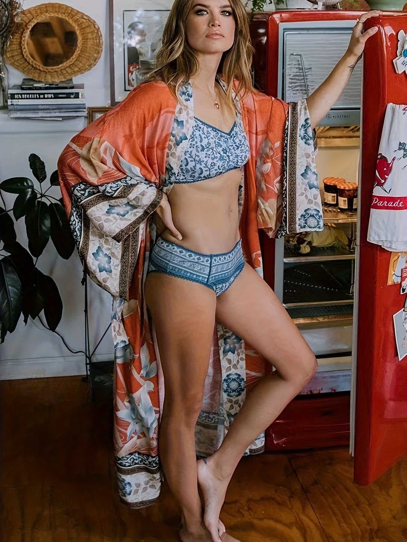Kimono d’été – couche légère et fluide pour la plage avec design ouvert