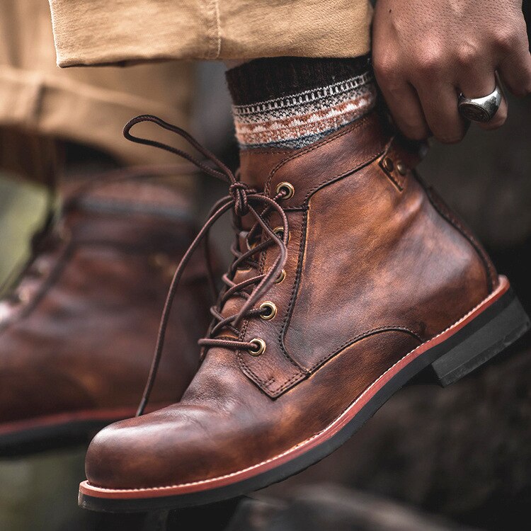 Bottes orthopédiques Atlas en cuir avec construction durable résistante aux intempéries et confort toute la journée