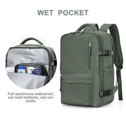 Waterproof Travel Backpack with USB Charging, Anti-Theft Pocket and Multi-Compartment Storage