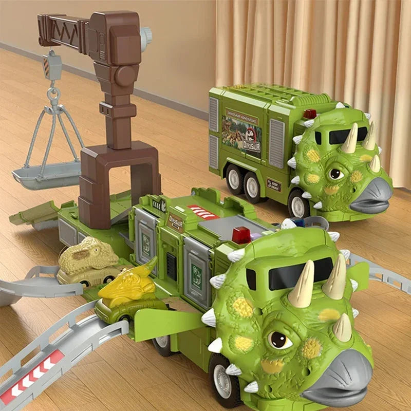 Dinosaur Adventure Toy – Realistic T-Rex & Triceratops Figures with Light and Sound Effects