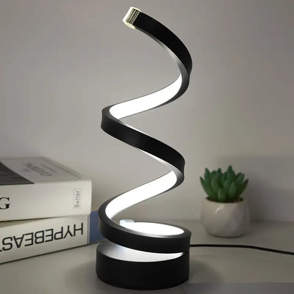 LED Table Lamp – Modern Spiral Design with Dimmable Lighting for Stylish Interiors